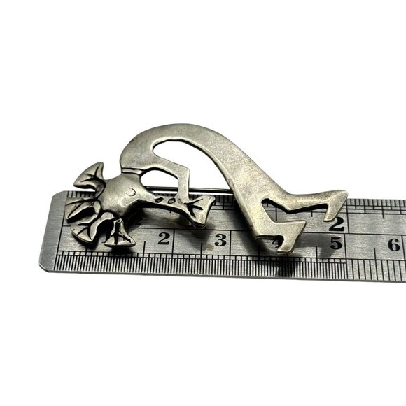 Vintage Sterling Silver Kokopelli Brooch Signed Ethnic Southwestern - Picture 6 of 8
